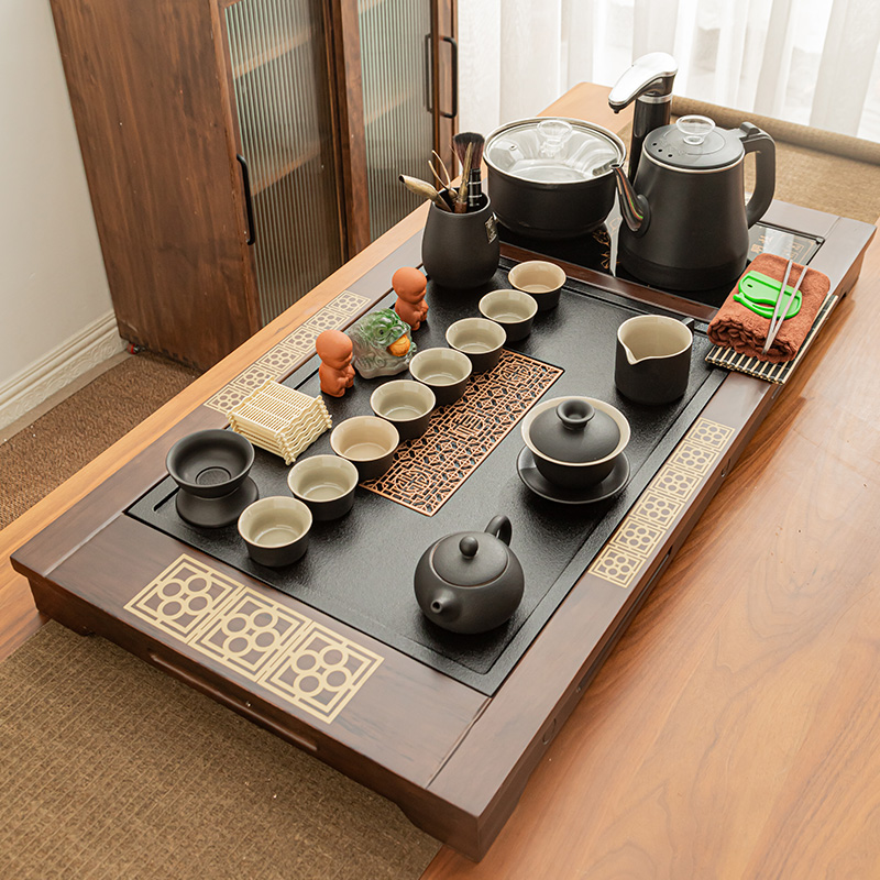 新款整套茶具套装全自动烧水壶一体茶盘高档家用客厅功夫茶台茶道