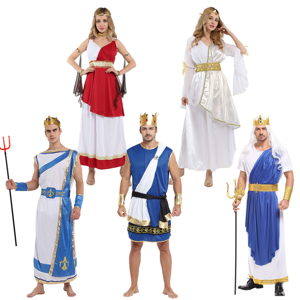 万圣节年会服装cos希腊神话神王宙斯海神波塞冬雅典娜女神衣服