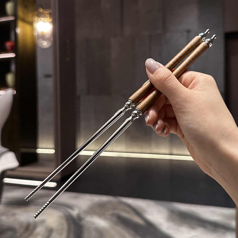 南海黄花梨筷子！原价好几百！重工出口单不锈钢筷子木筷装饰筷