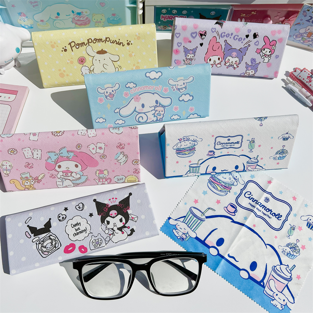 日系眼镜盒少女小清新学生可爱卡通便携抗压折叠眼睛收纳硬盒子萌