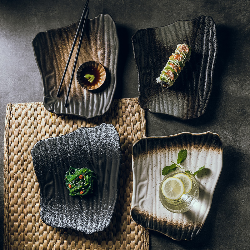 好看的盘子陶瓷寿司烧烤店餐厅平盘商用家用菜盘高级感餐盘创意