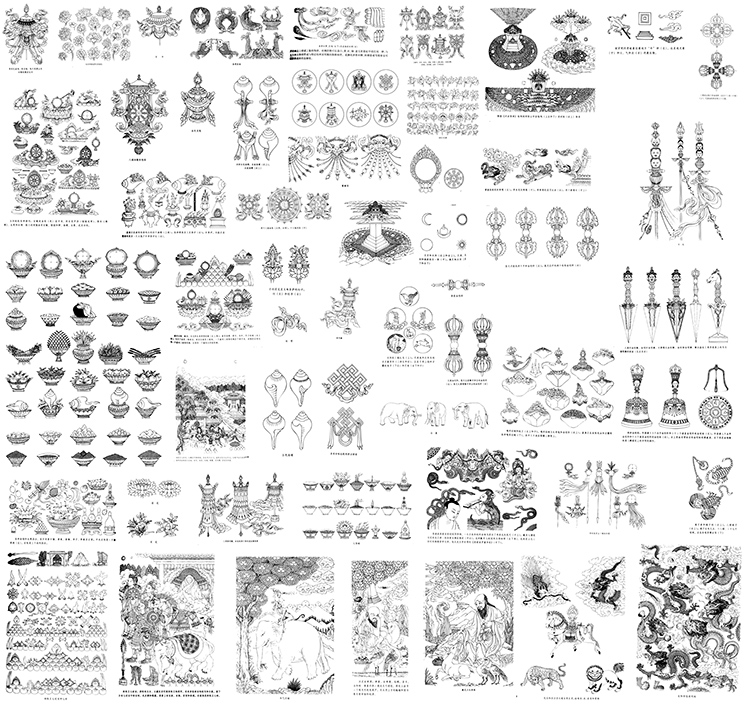 藏传吉祥图案AI矢量素材 藏族信仰花纹图腾  设计素材