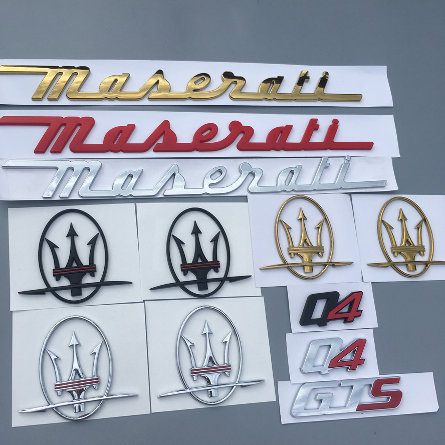 玛莎拉蒂总裁Q4后尾标车标吉博力英文字母标改装四驱车贴GTS标志