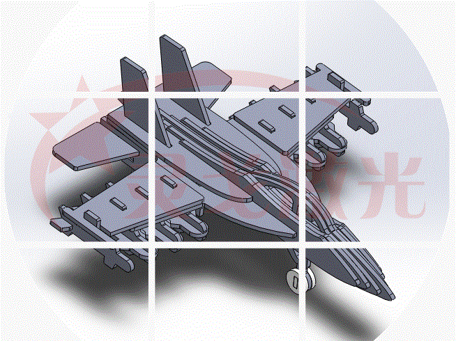 3D 立体拼图雕刻激光切割工艺品CAD图纸 金属拼装 战斗飞机图纸