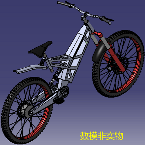 山地自行车3D三维几何数模型曲面造型车身骨架山地车工程图纸CAD