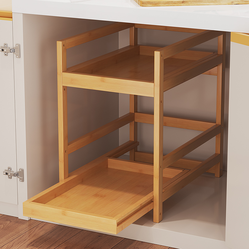 厨房小型置物架省空间神器橱柜桌下简易调味料收纳杂物储物小户型