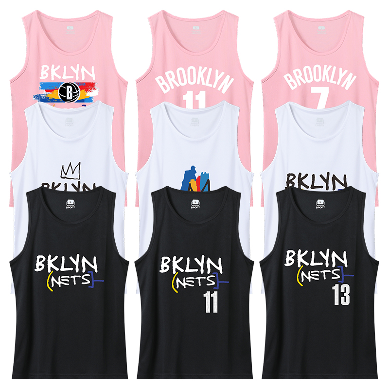 布鲁克林篮网队城市版运动无袖T恤哈登欧文杜兰篮球宽松速干背心