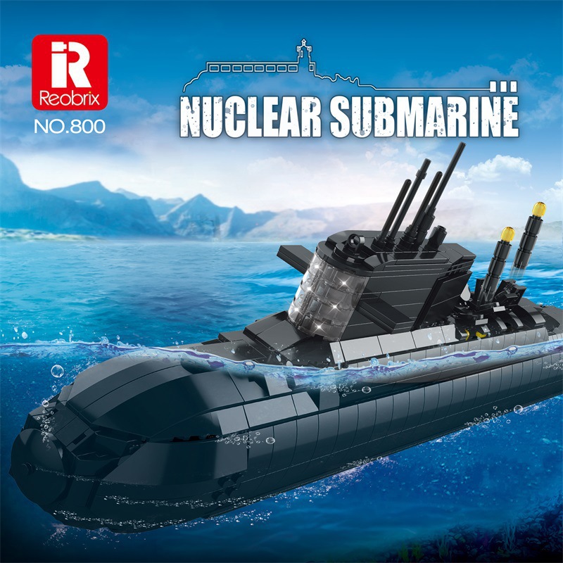 臻砖800军事战略核潜艇发射导弹男孩益智DIY拼装积木玩具兼容乐高