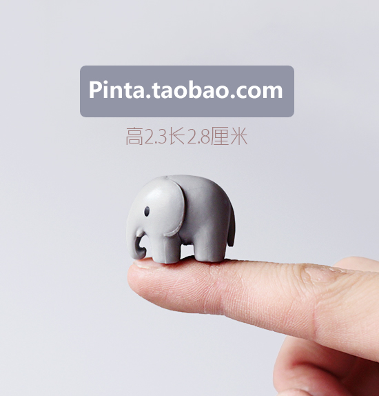 日本散货玩具 哺乳动物 灰色Q版小象 人偶模型 迷你玩偶 装饰摆件