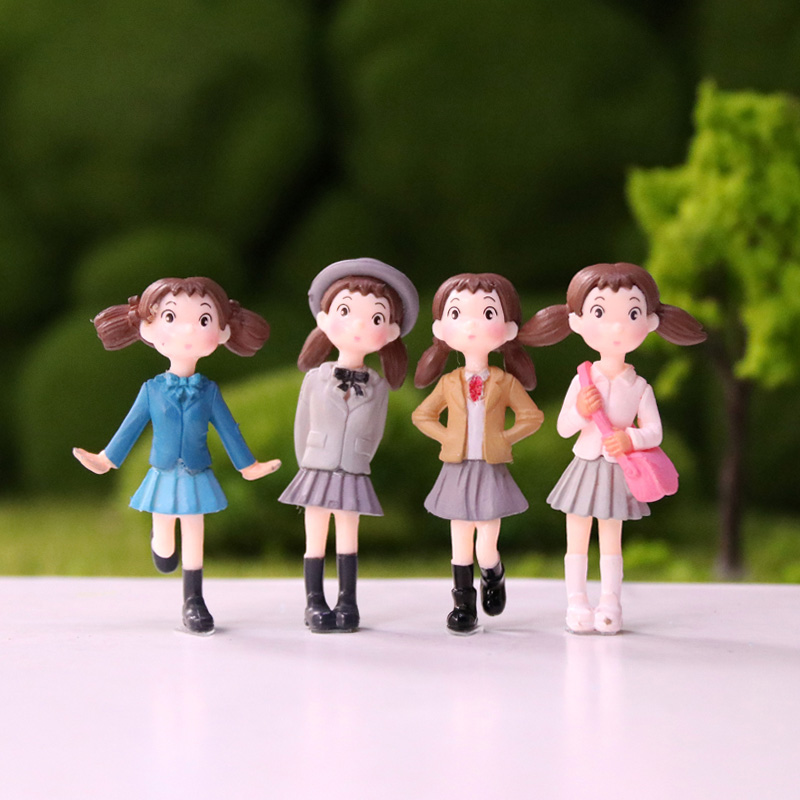 日本动漫周边人偶可爱卡通玩具玩偶短裙女孩微景观多肉装饰品摆件