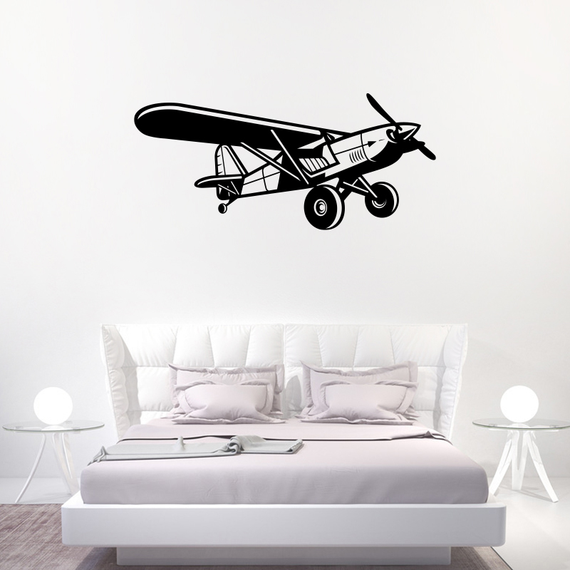 飞机直升机图案贴纸俱乐部儿童房创意墙面装饰背景墙贴防水贴画