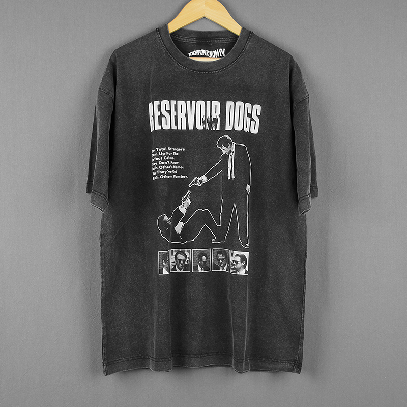 落水狗 T恤 Reservoir Dogs昆汀纯棉宽松水洗长袖休闲短袖T-Shirt