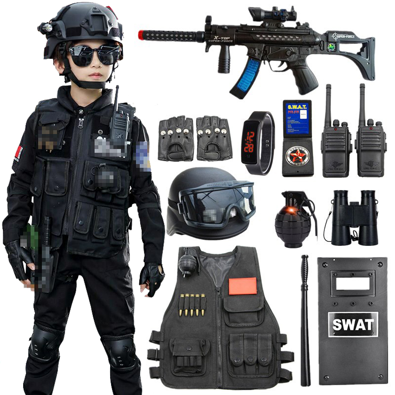 儿童警察玩具枪全套真人 吃鸡装备特种兵小特警衣服长袖玩具 男孩