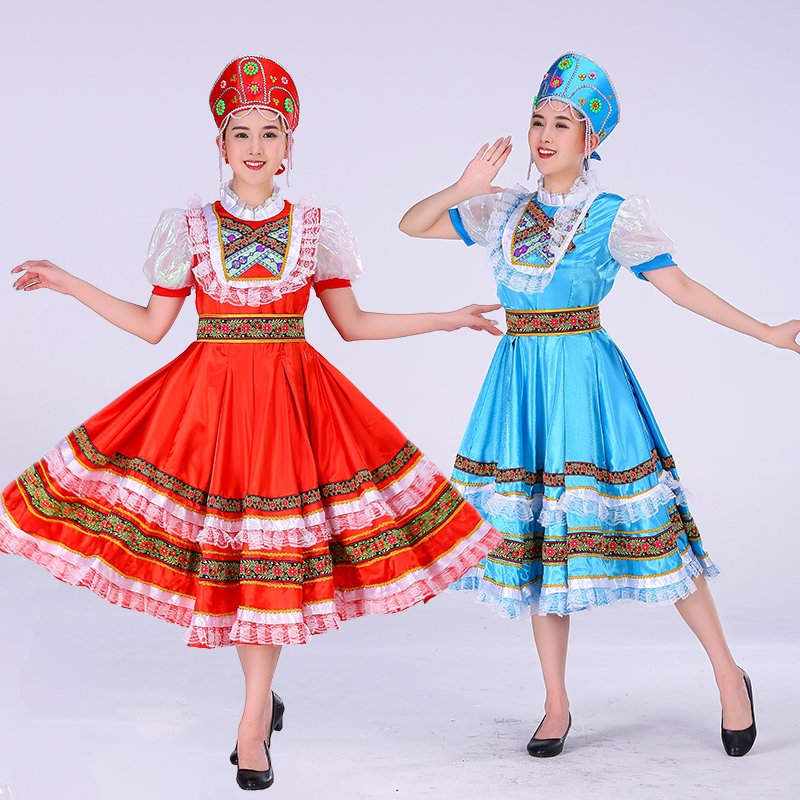 新款俄罗斯演出服欧式宫廷成人女仆礼服公主裙话剧民族舞蹈舞服装