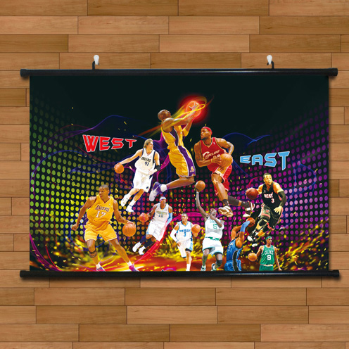 NBA明星赛韦德科比詹姆斯霍华德对抗海报挂画有框画客厅装饰画