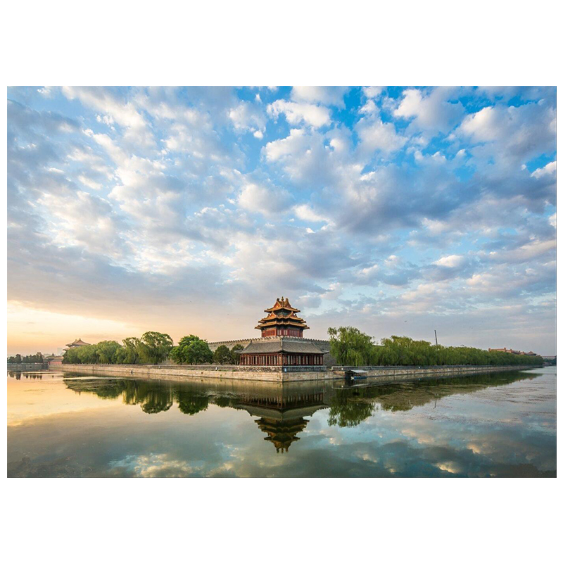 中国古建筑北京紫禁城故宫角楼风景摄影客厅房间挂画无框画装饰画