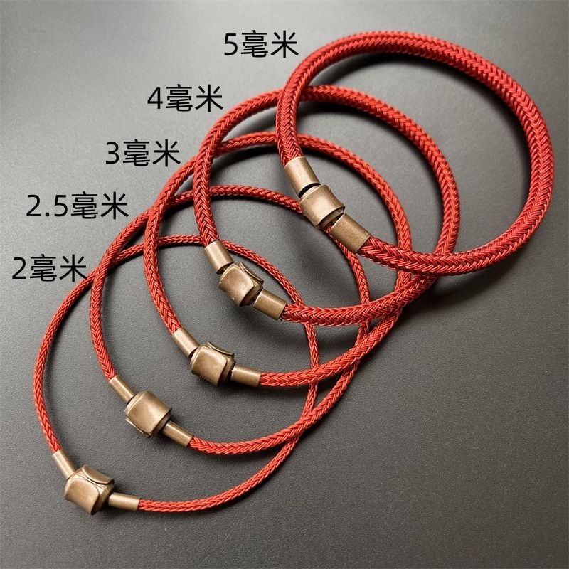 防水钢丝绳手绳手链穿适用于周生生3D硬金黄金转运珠男女串珠红绳