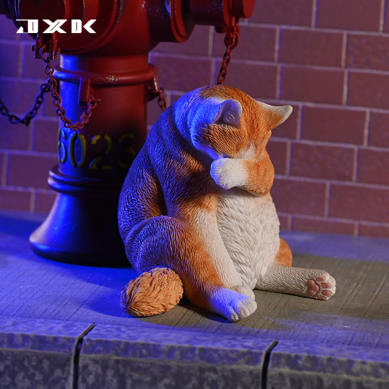 JXK 1/6 懒猫6.0橘猫捂脸哭泣猫咪表情包手办可爱模型小动物摆件