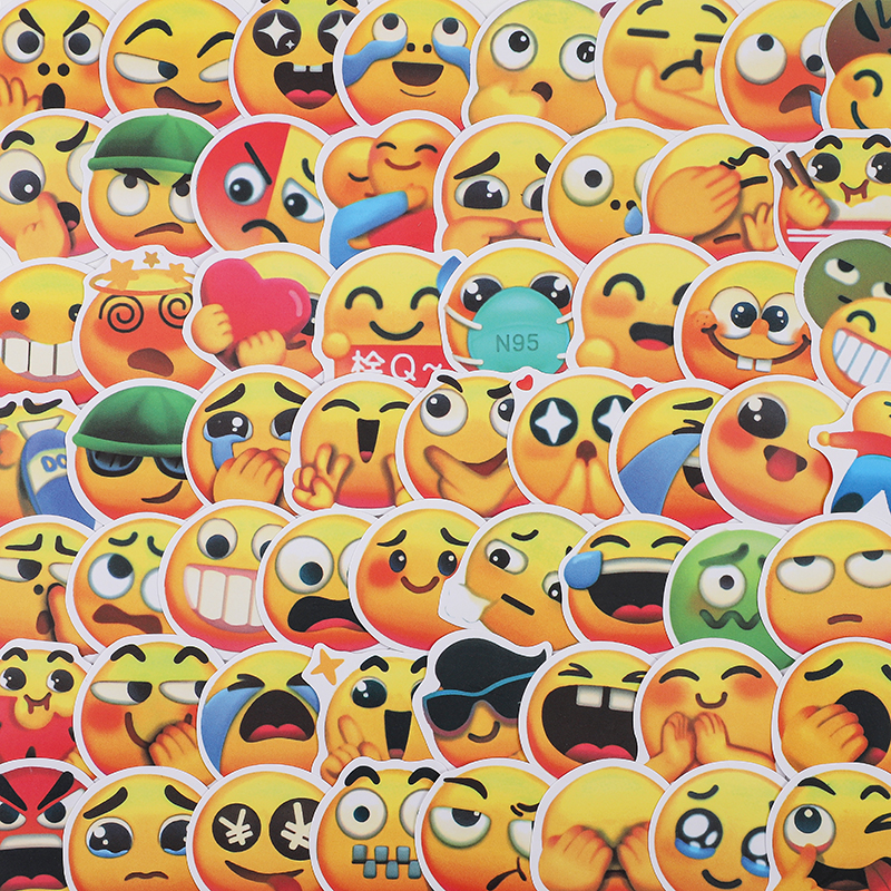 138张Emoji抖音小黄人表情包贴纸搞怪可爱沙雕手帐壳儿童贴画
