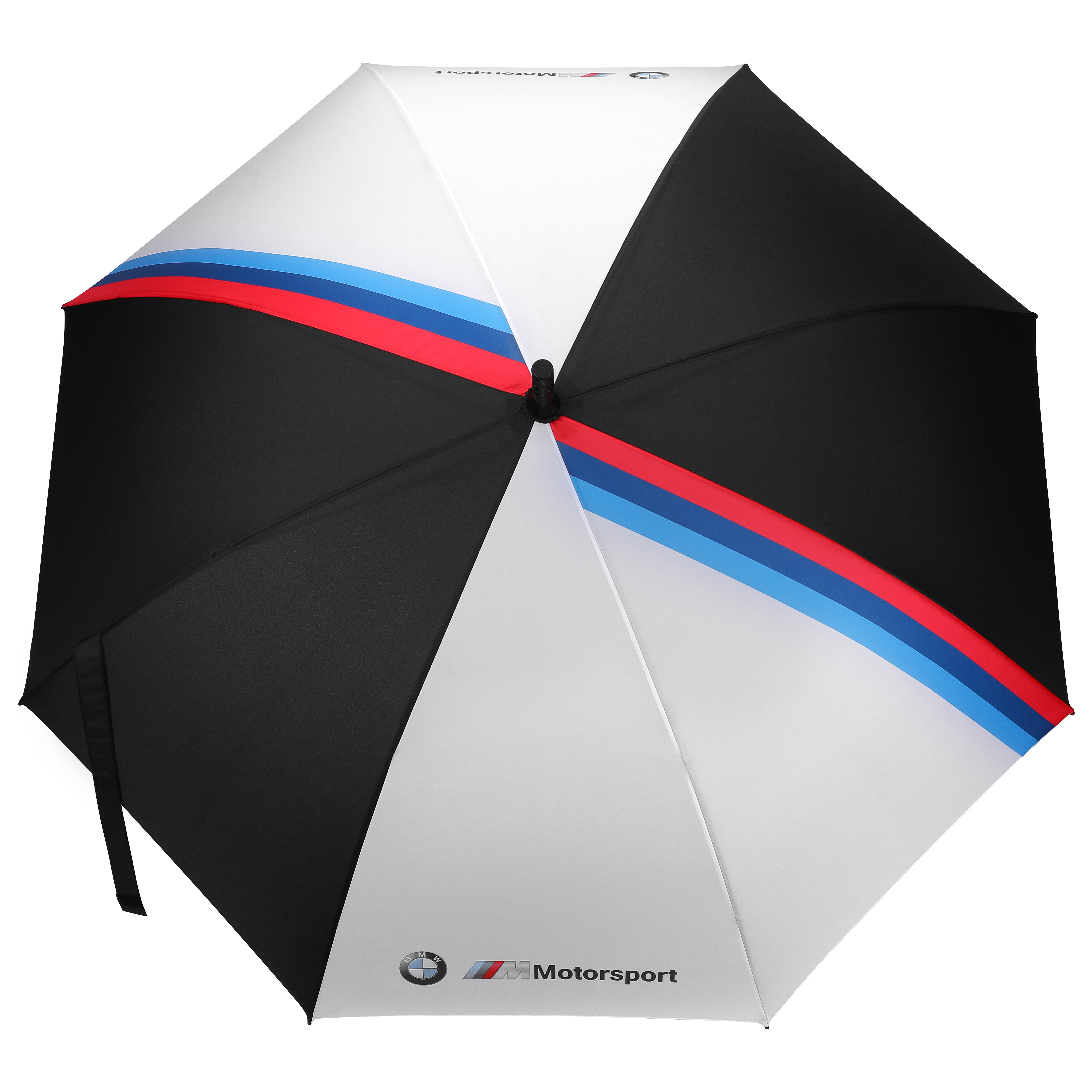 宝马BMW4S店 M系黑白拼色全自动轮胎手柄长柄雨伞 高尔夫伞带肩带