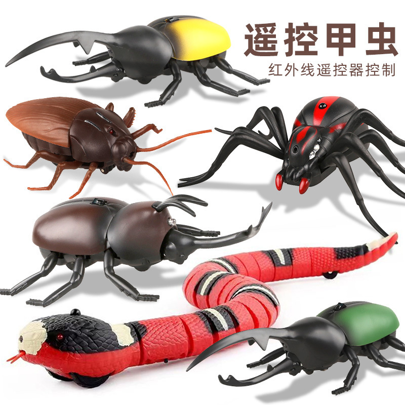跨境亚马逊愚人节遥控甲虫整蛊整人创意新奇恶搞感应蛇电动玩具
