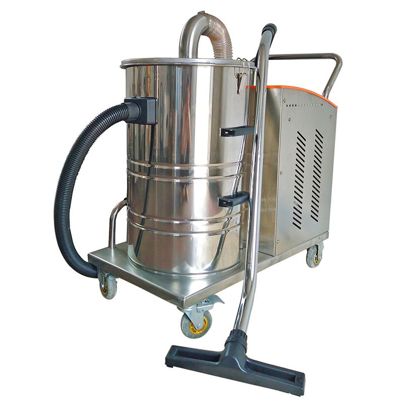 中型工业吸尘器整体不锈钢可翻转桶身干湿两用移动式地面除尘器