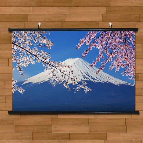 日本名古屋城富士山樱花唯美海报挂画有框画世界名胜客厅装饰画