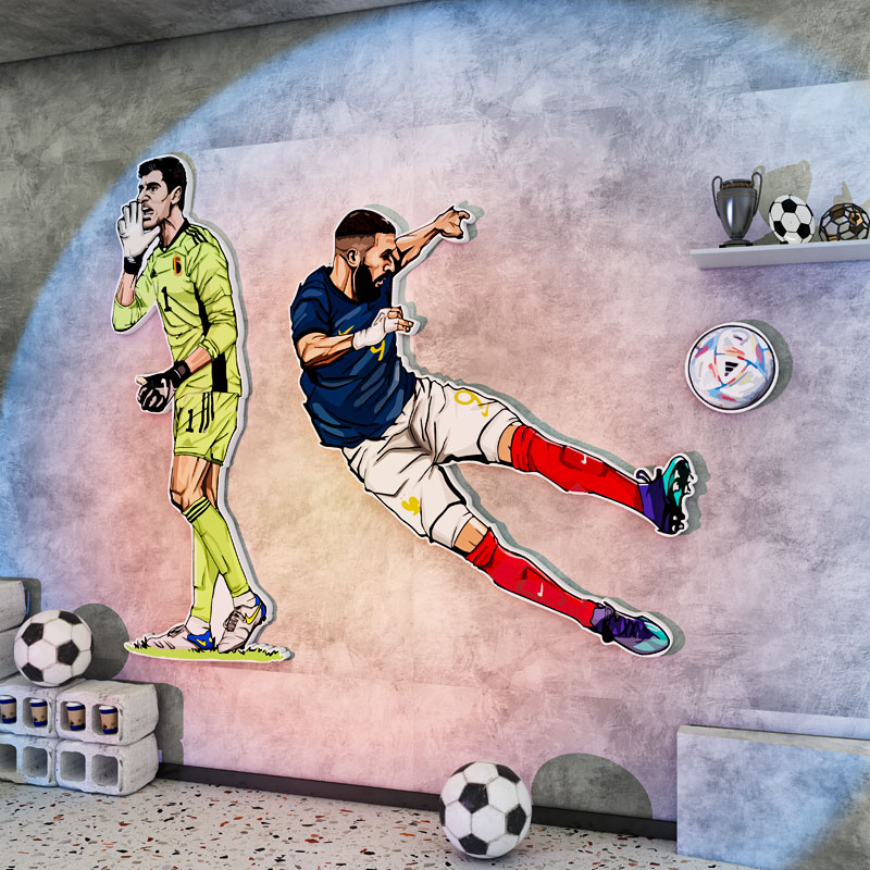2022世界杯足球明星宿舍海报墙贴纸雪弗板男孩子房间门上卧室装饰