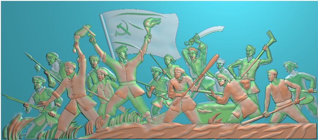 工农红军精雕图革命少数民族抗战起义浮雕图战争石雕壁画雕刻图