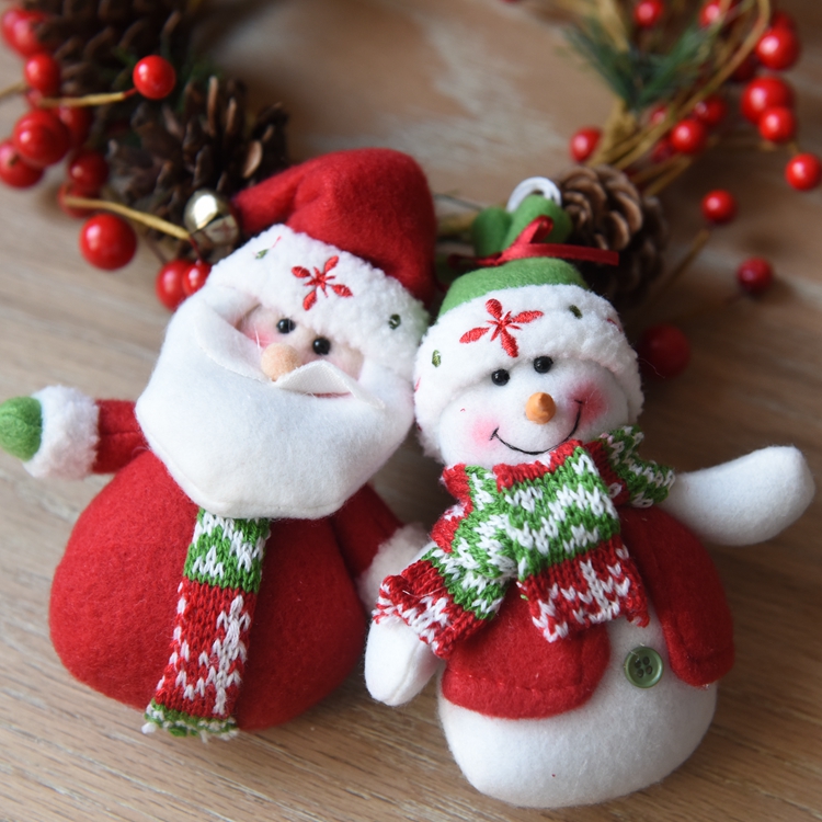 圣诞挂件 可爱的圣诞老人和雪人  圣诞装饰品圣诞树挂件
