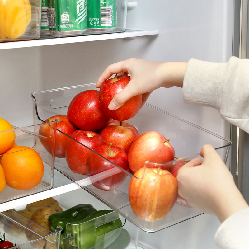 透明冰箱收纳盒厨房水果蔬菜透明加厚储物整理冷冻盒子家用保鲜盒
