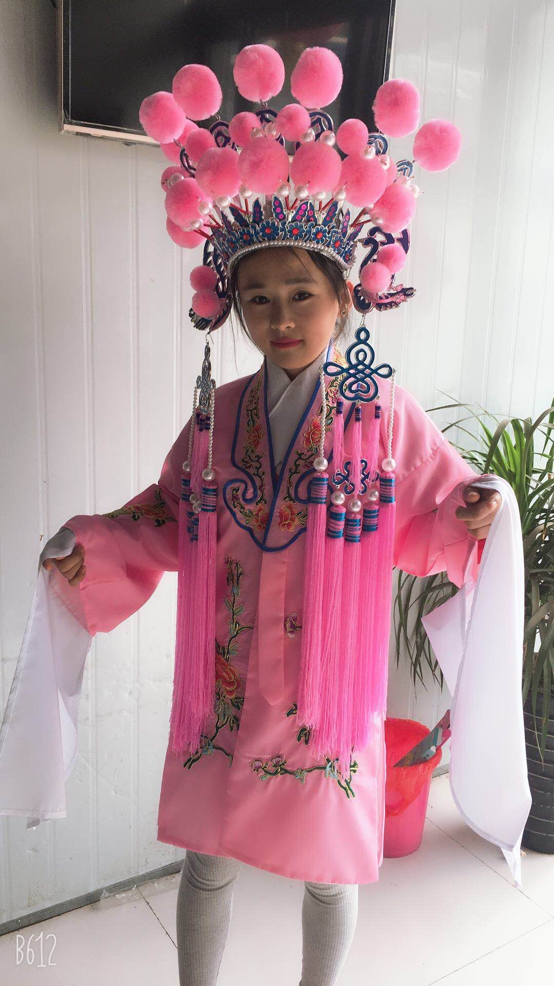 新款写真拍照主题京剧戏曲国潮服装小孩戏曲表演服小花旦儿童女披
