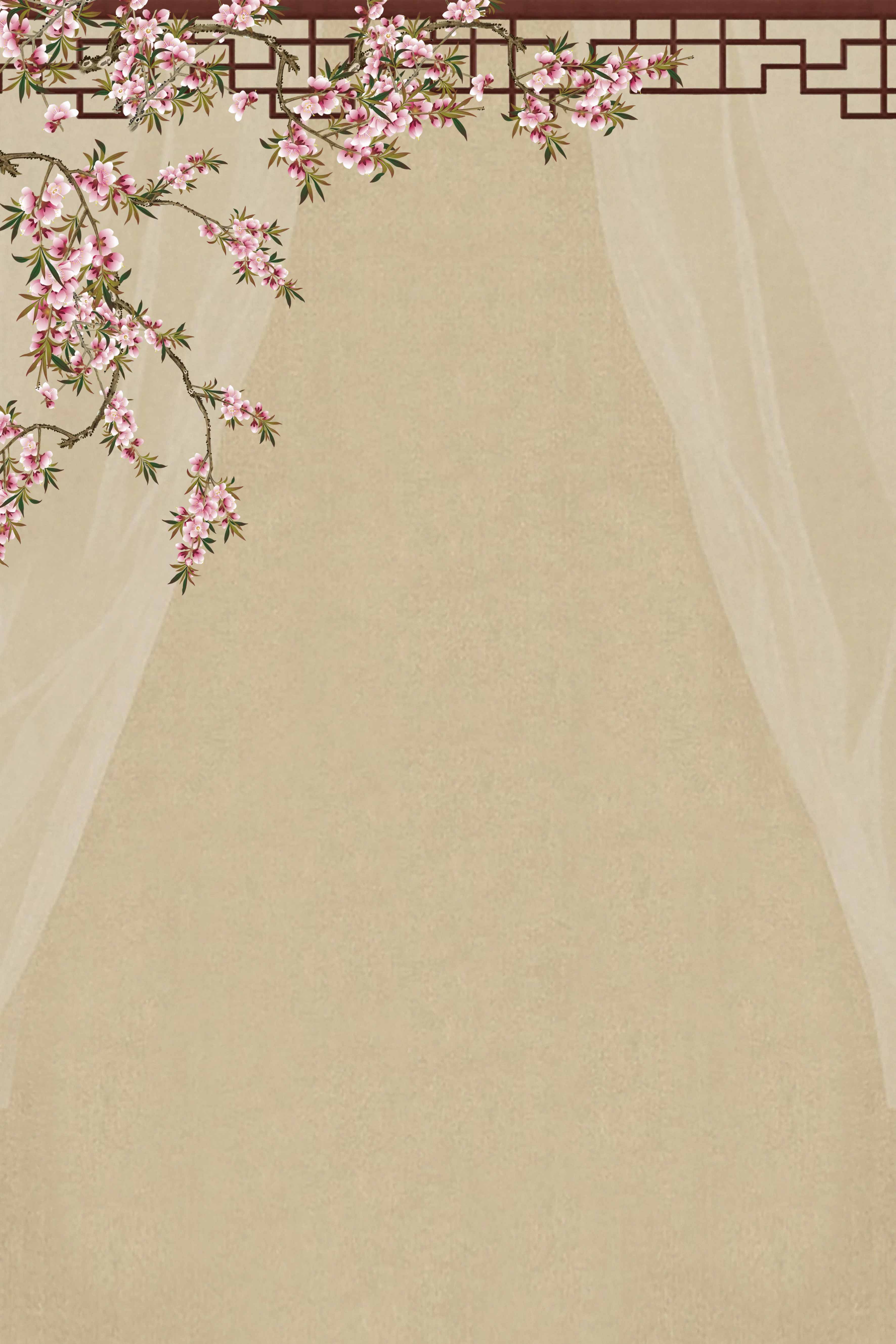 个人艺术照背景布民国风旗袍拍照道具工笔画影楼婚纱摄影极简复古中国风室内拍照背景墙图