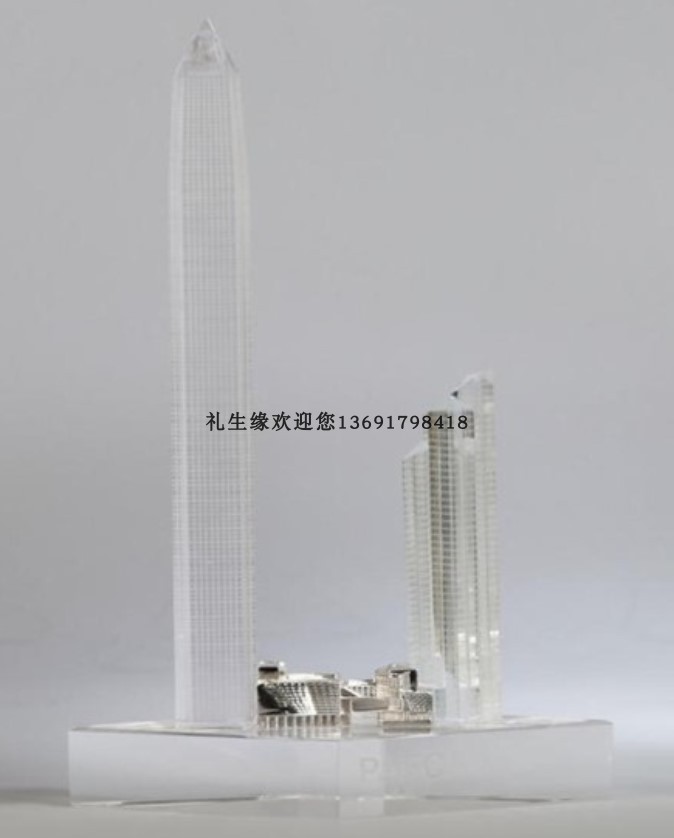 中国平安金融中心大厦水晶工艺品建筑模型深圳市新地标旅游纪念品