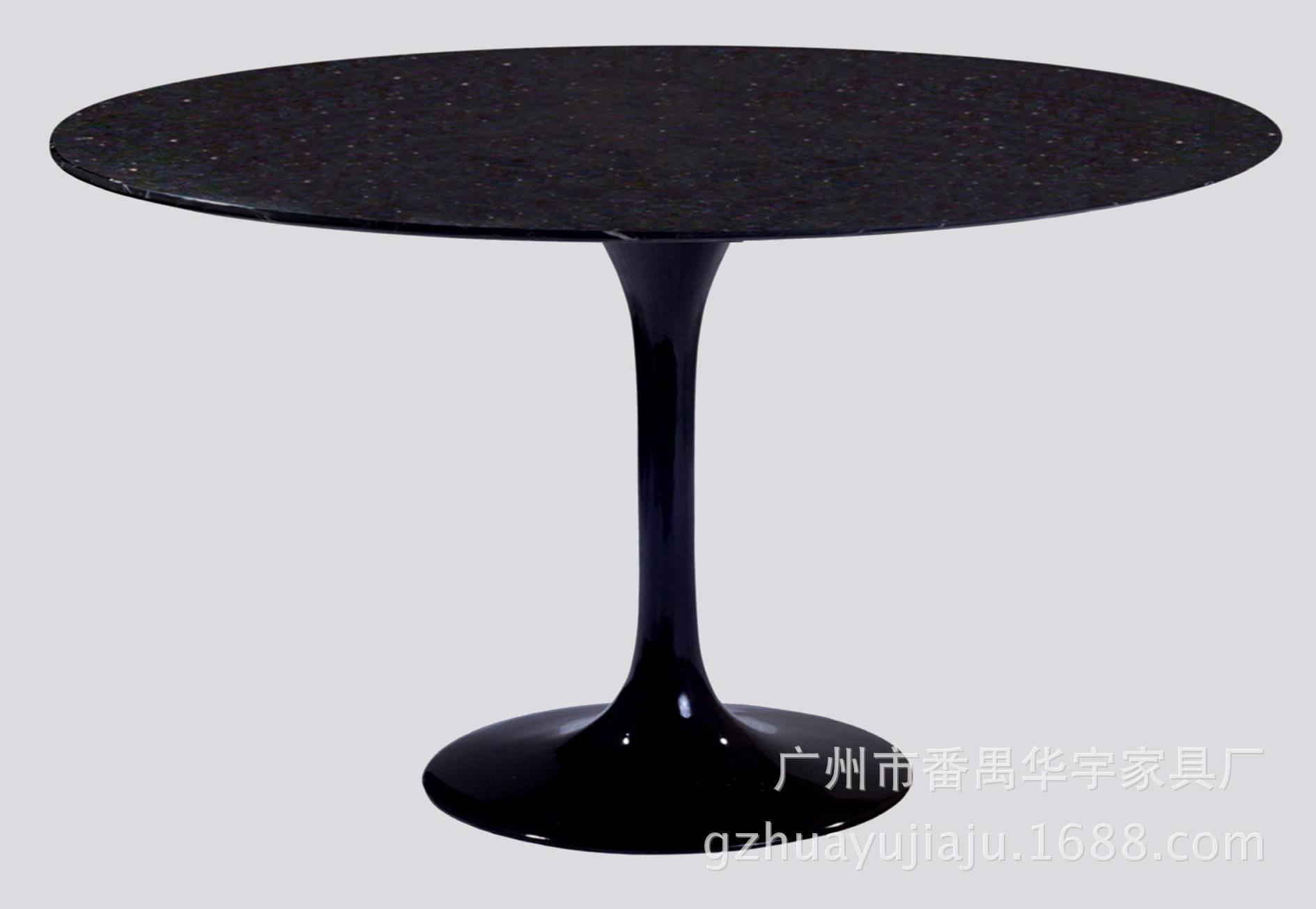 黑白色椭圆形餐桌 天然大理石餐桌 简约家具来图现代新款