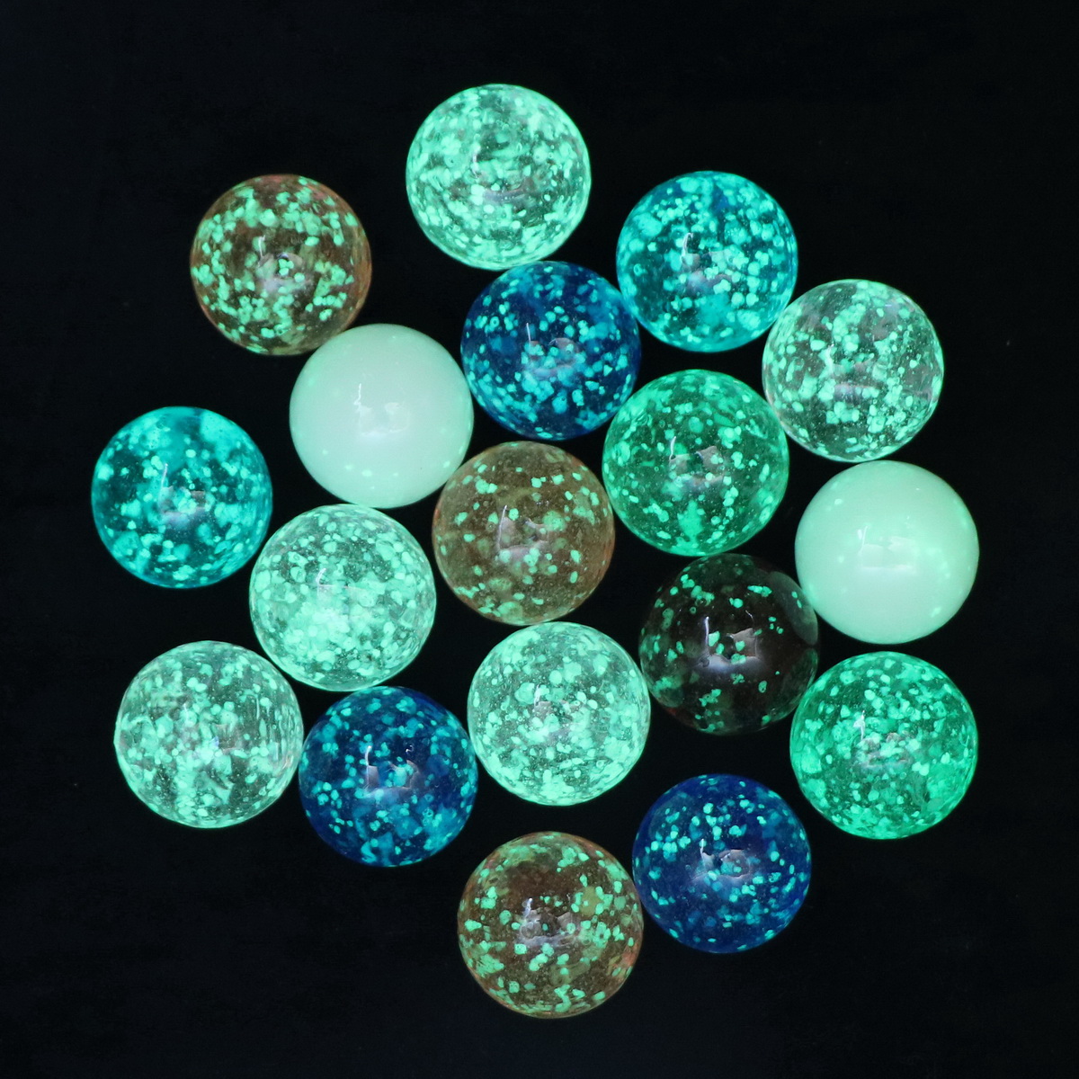 25毫米夜明珠夜光玻璃球荧光弹珠溜子工艺品鱼缸花瓶装饰儿童玩具