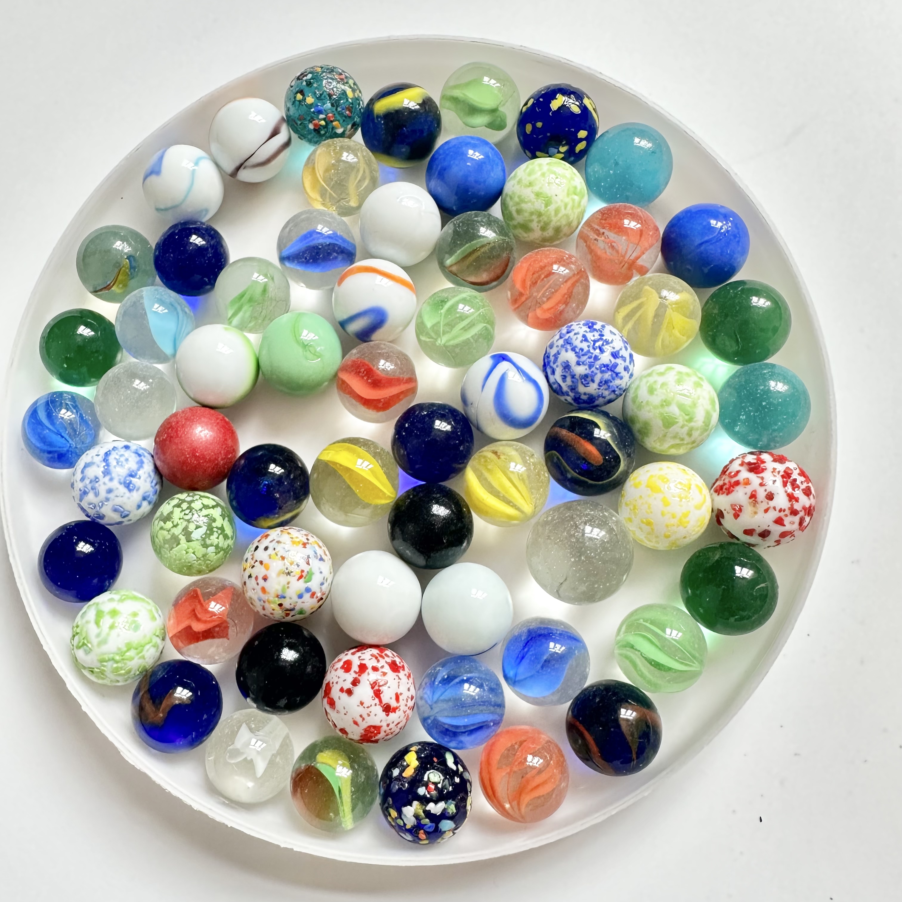 彩色溜溜弹珠跳棋子儿童怀旧玩具礼物16MM混合玻璃珠工艺装饰球