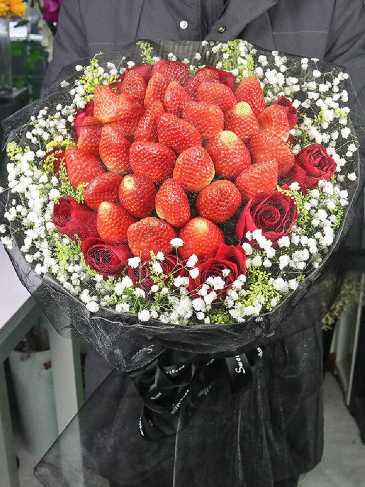 全国网红草莓车厘子花束鲜花速递北京同城上海广州深圳杭州送花店