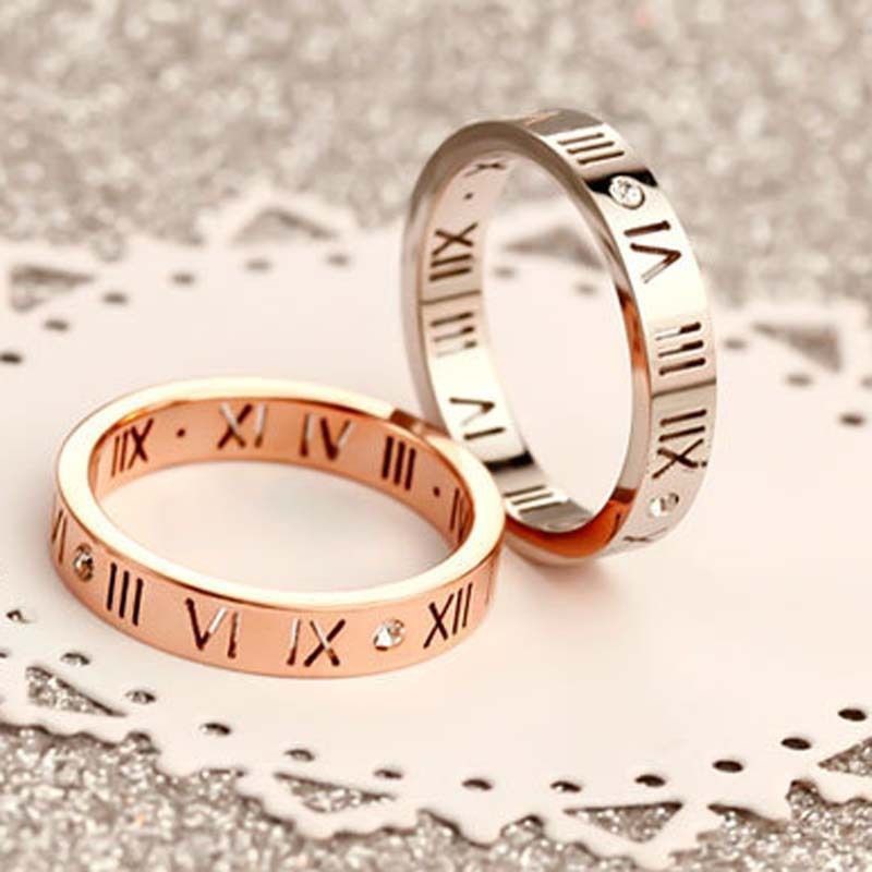 罗马数字戒指女复古小众设计感高级素圈情侣对戒时尚精致手指环戒