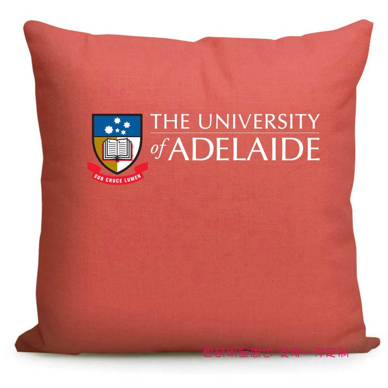 澳大利亚留学周边阿德雷德大学阿德莱德校徽标志纪念品布艺抱枕