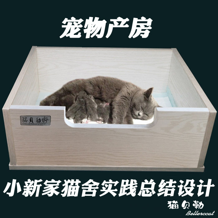可擦洗实木猫产房宠物猫产箱孕猫床生猫用孕期猫怀孕窝繁育猫生产