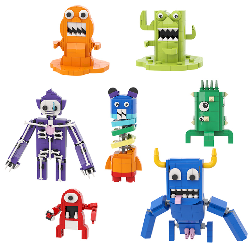砖友MOC班班幼儿园积木花园玩偶公仔手办吉祥物怪物盲盒益智玩具