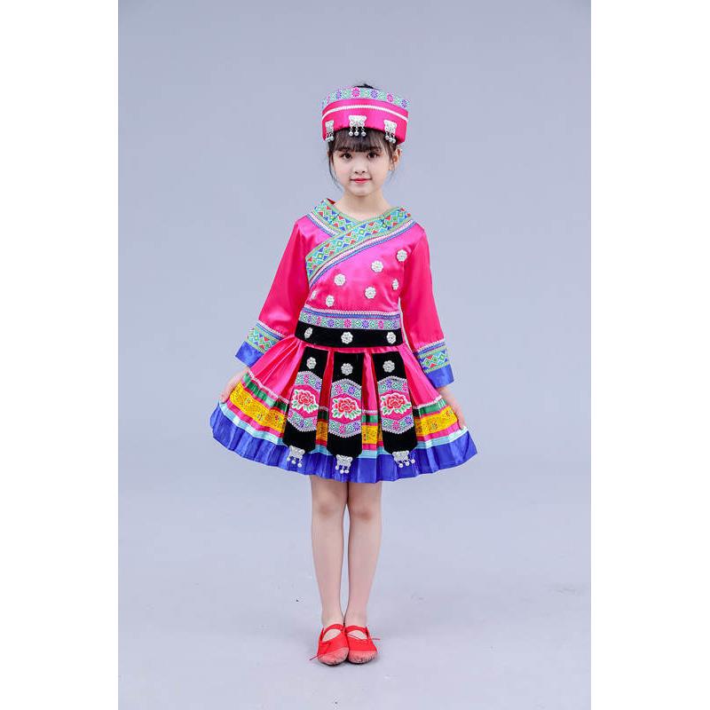 儿童广西少数民族壮族侗族水族僳僳族彝族黎族土家族瑶族舞蹈服饰