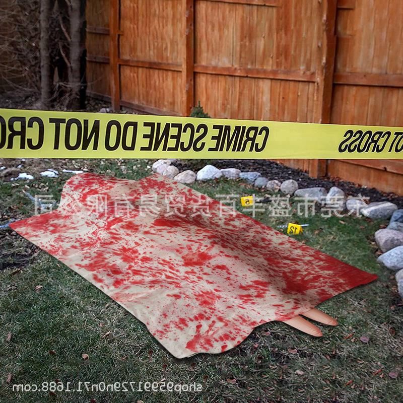 万圣节恐怖鬼屋密室逃脱可怕的假尸体死亡受害者躺尸场景布置道具