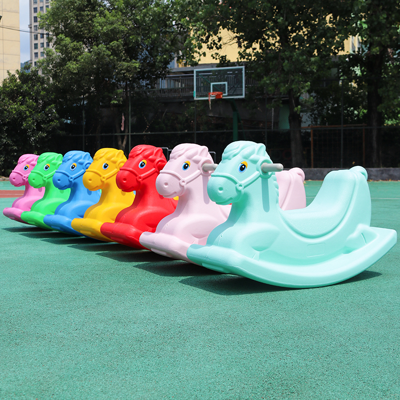 幼儿园木马儿童塑料骑摇马室外淘气堡玩具室内宝宝户外游乐场设备