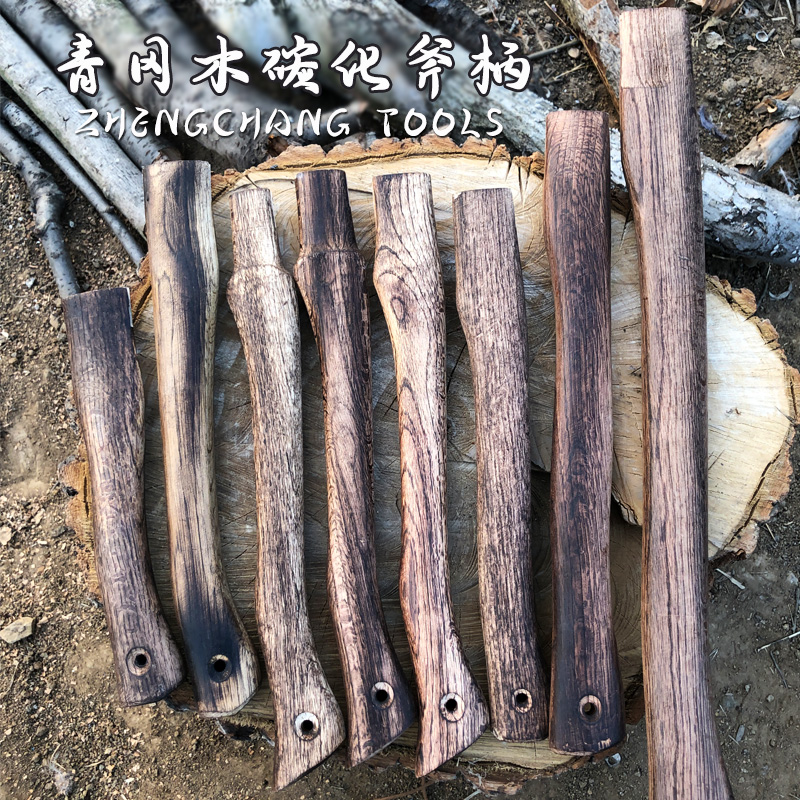 27-60cm结实坚硬青冈木虎头柄碳化实心木工专用大小斧柄斧子头把