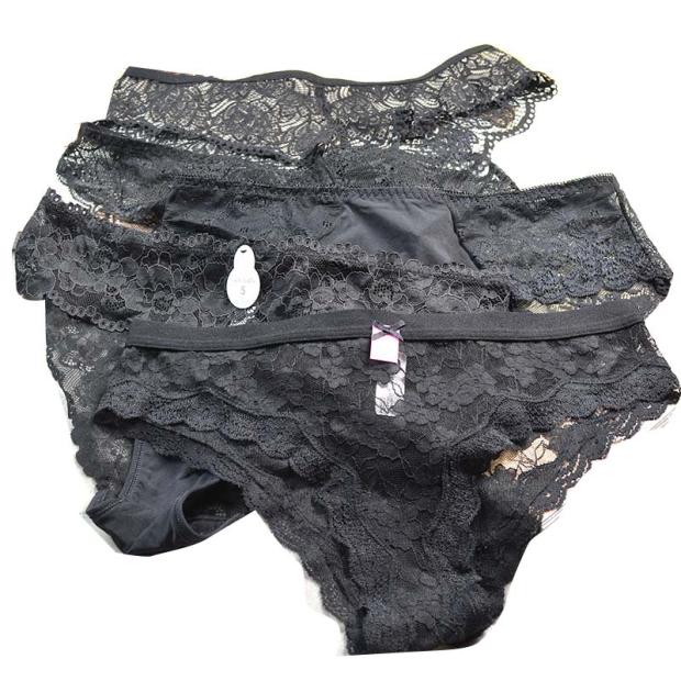 新品黑色杂款外贸内裤单件丝滑蕾丝舒适透气女三角内裤