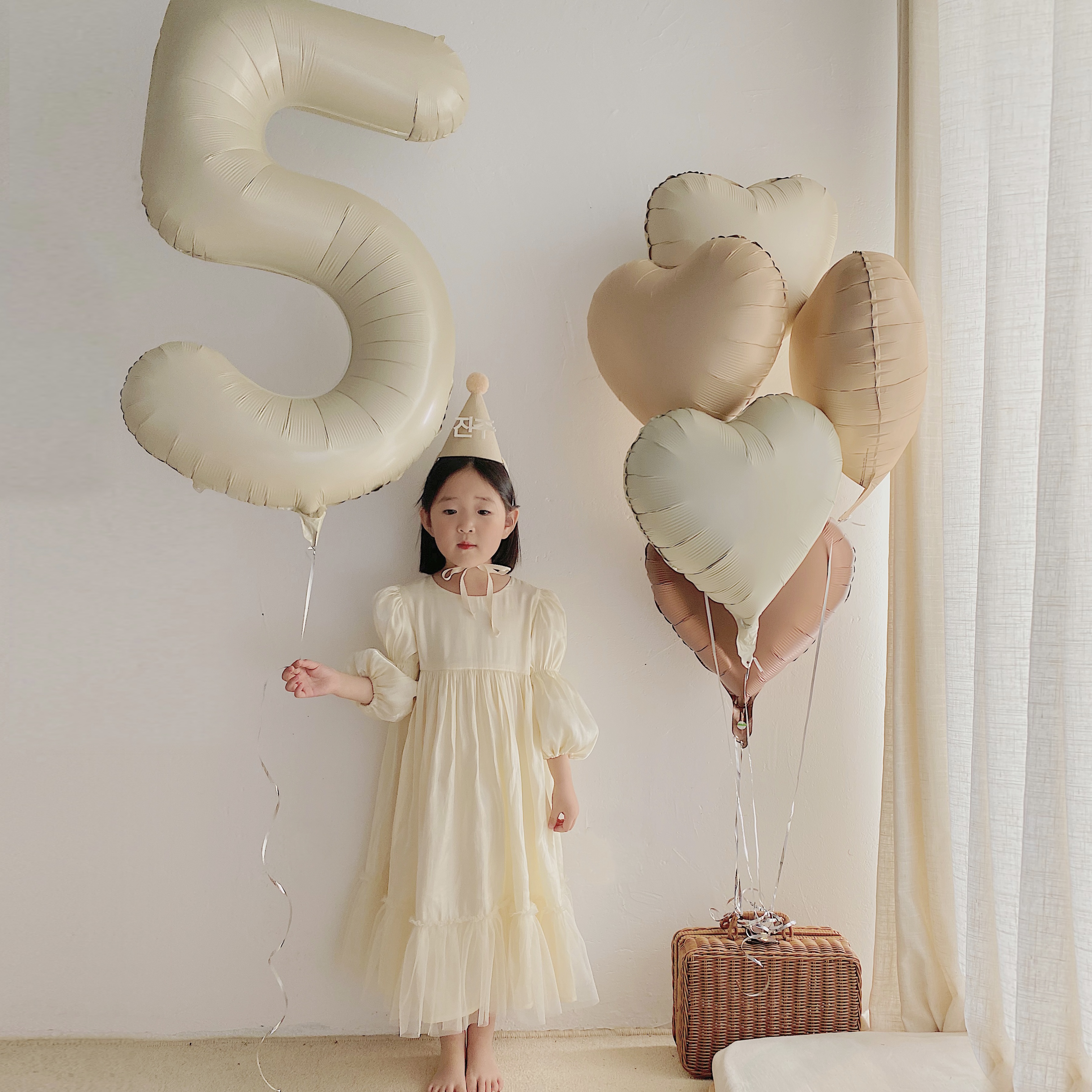 数字气球ins宝宝儿童生日装饰场景布置2周岁派对男孩女孩拍照道具