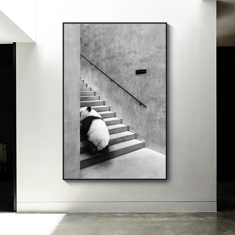 未来科技感装饰画艺术建筑挂画黑白灰极简风抽象客厅背景墙壁画