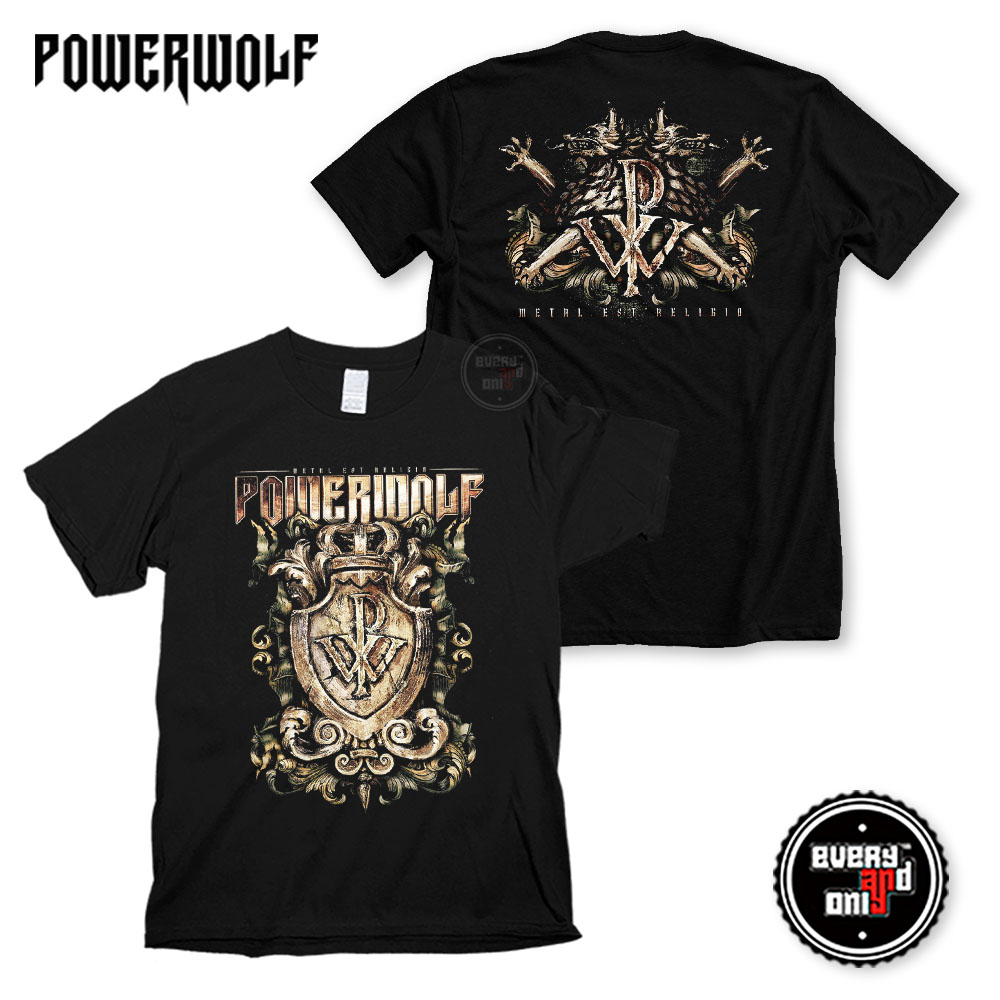 Powerwolf能量金属摇滚乐队Metal Est Religio Crest流行朋克T恤